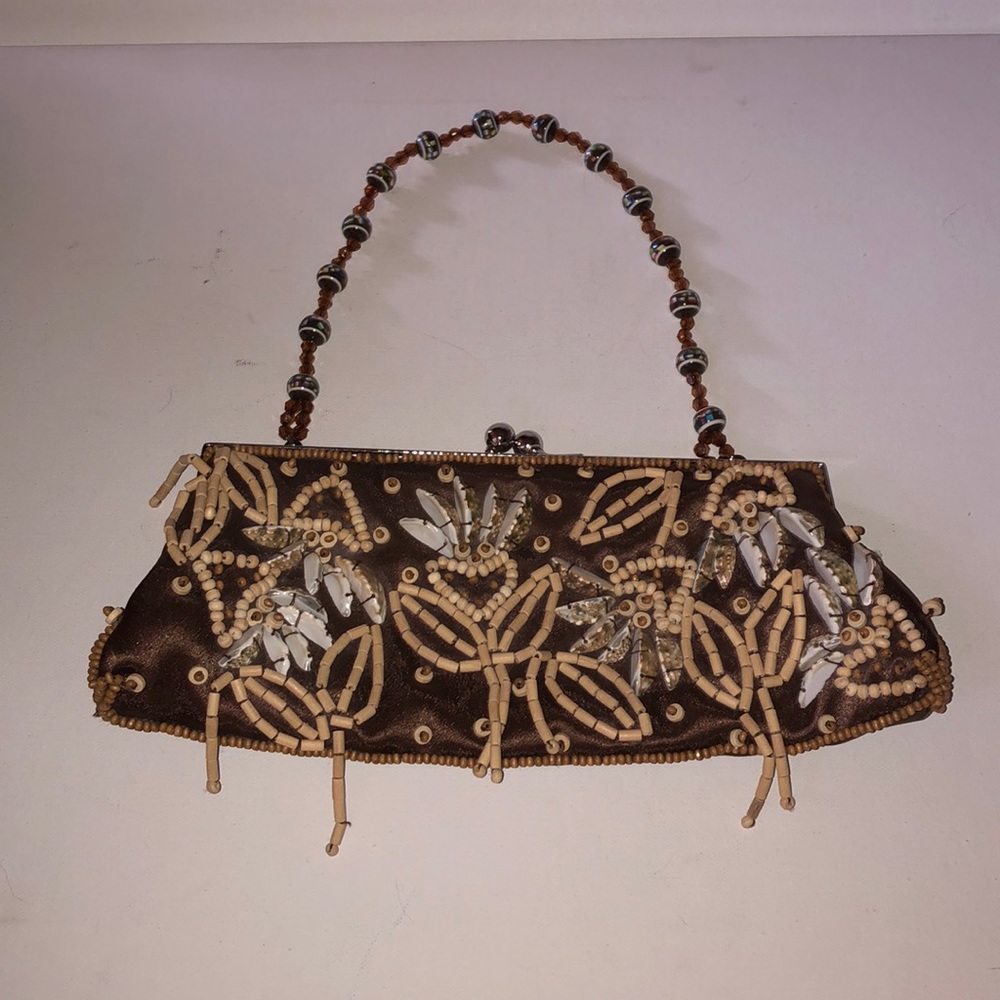 Chateau Evening Bag with Shells & Wooden Beads